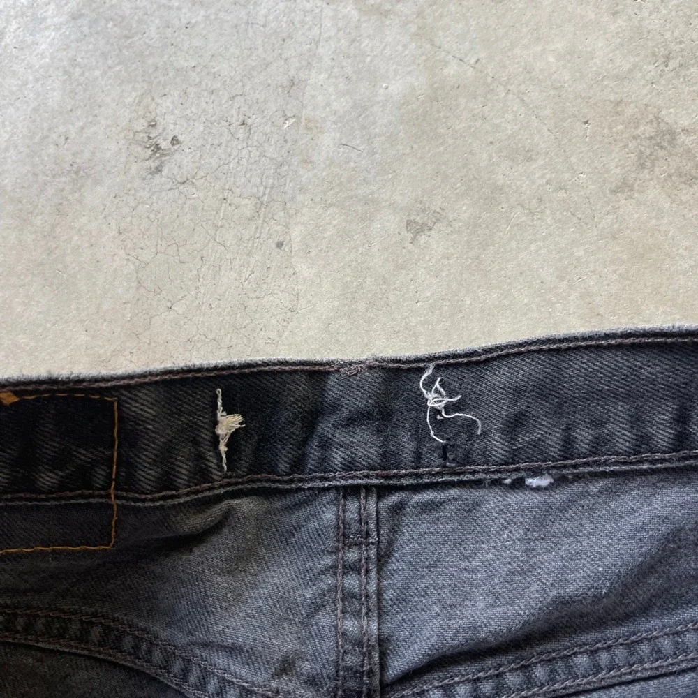 Vintage Levis 517 Mens Faded Black Distressed Bootcut Jeans 30x30 Denim Pants
